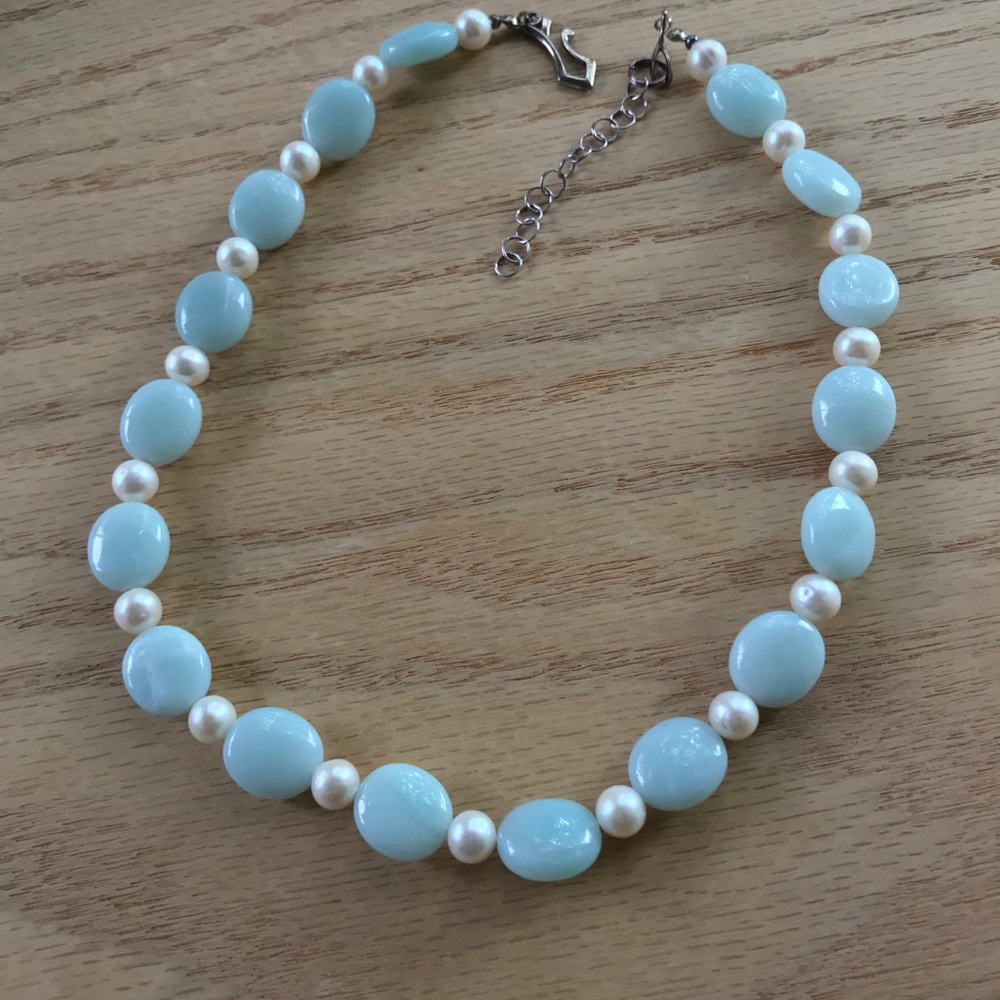 Handmade be me: beaded necklace Amoznite gemstone